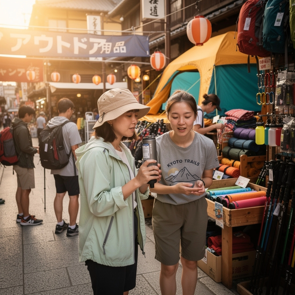 キャンプ場での星空観察を楽しむ人々のシルエット